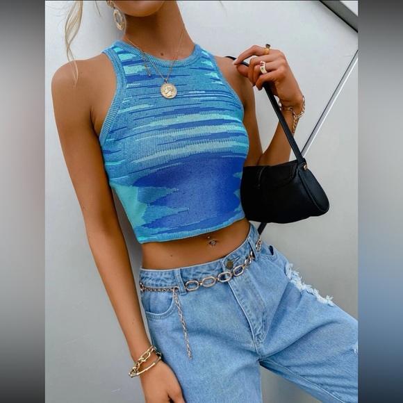 Knit Ribbed Racer Tank - Picture 3 of 4